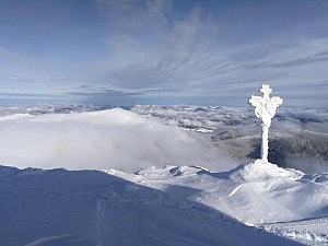 ernohorsk HS, pohled z vrcholu Pop Ivan (2027 m), 28.11.2017