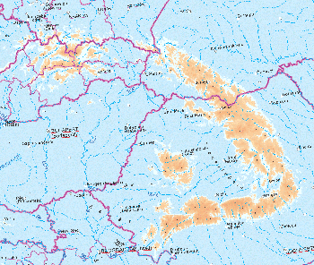 Karpaty - schmatick mapa