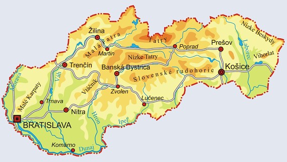 Slovensko, mapa
